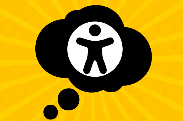 Denkwolke mit dem Symbol für Barrierefreiheit
