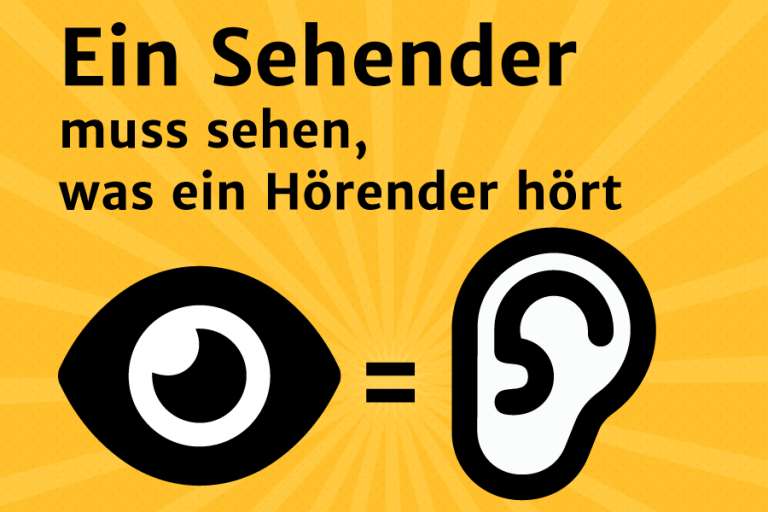 Illustration mit einem Auge und einem Ohr