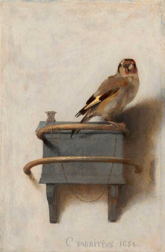 Ölgemälde „Der Distelfink“ von Carel Fabritius, 1654, dient im Artikel als Beispiel für gute Alternativtexte